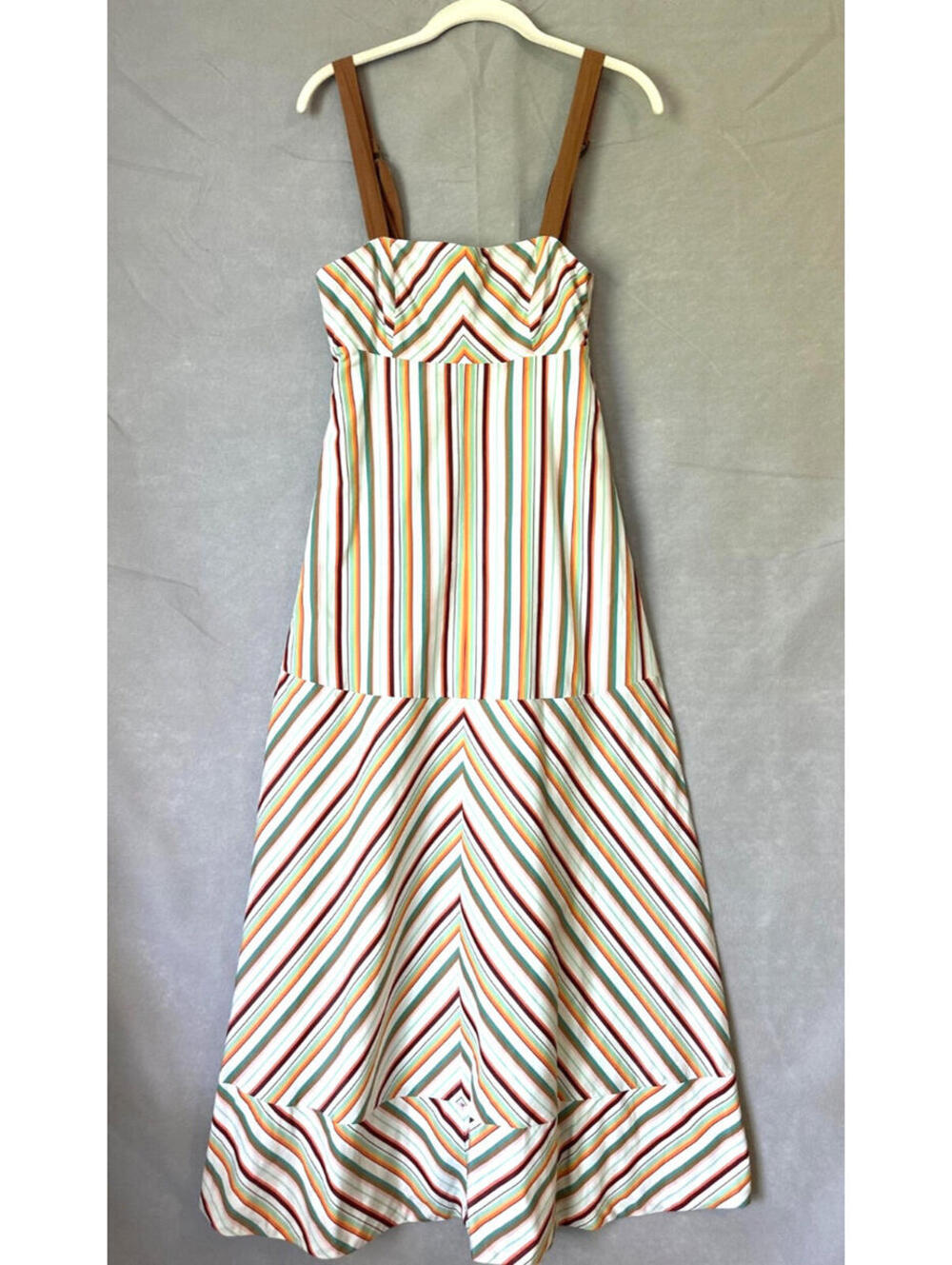 Maeve Anthropologie Dress Womens 4 Stripe Sleeveless Tiered Maxi Summer Boho